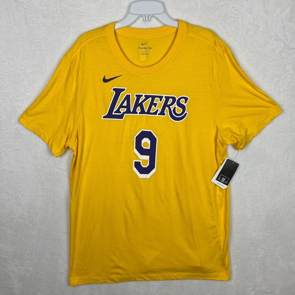 Nike Bronny James‎ Los Angeles Lakers T Shirt Mens XL Yellow Lebron Short Sleeve